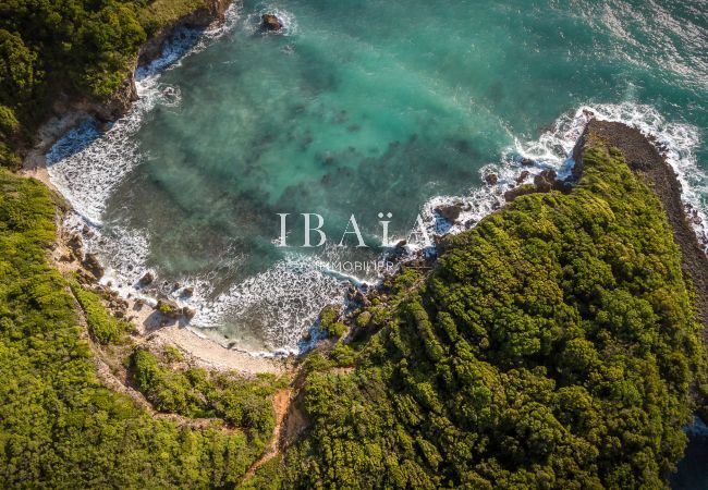 Drone view of the cliffs of Sainte Anne