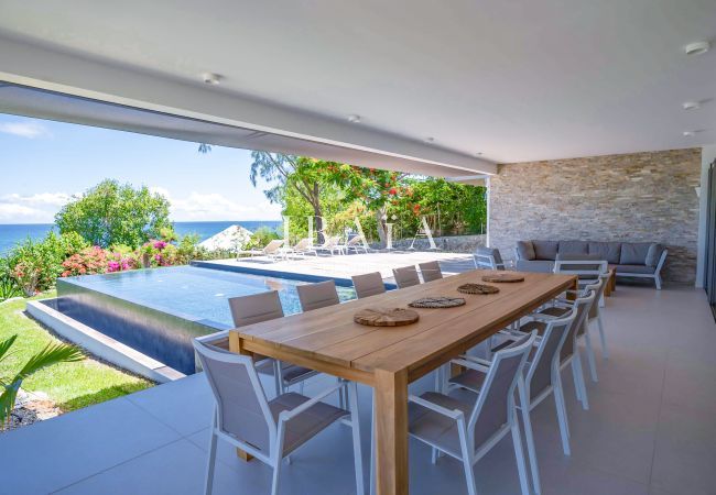 Beautiful dining room located on the shaded terrace