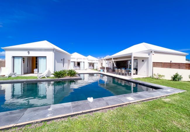 White villa with pool