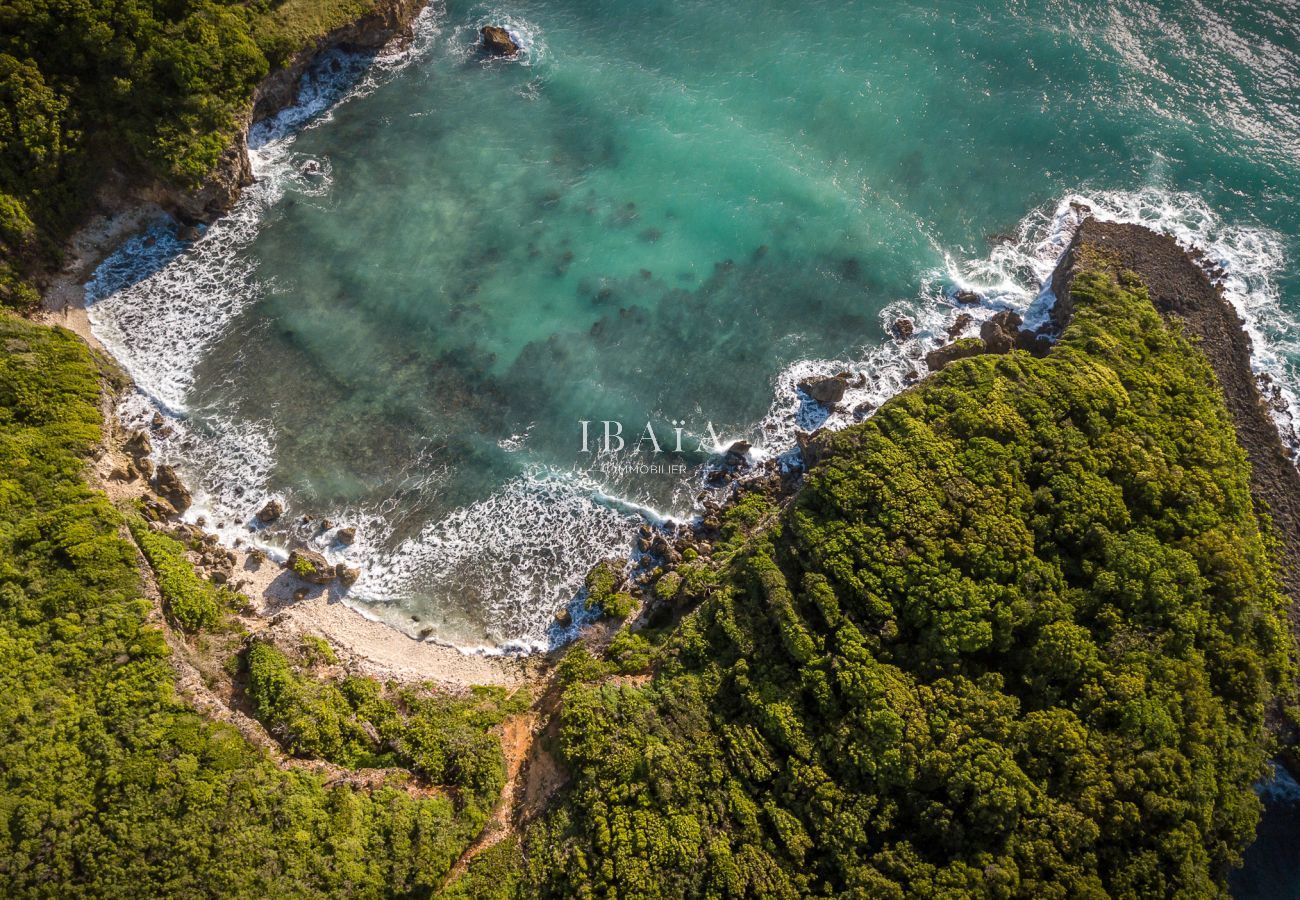 Drone view of the cliffs of Sainte Anne